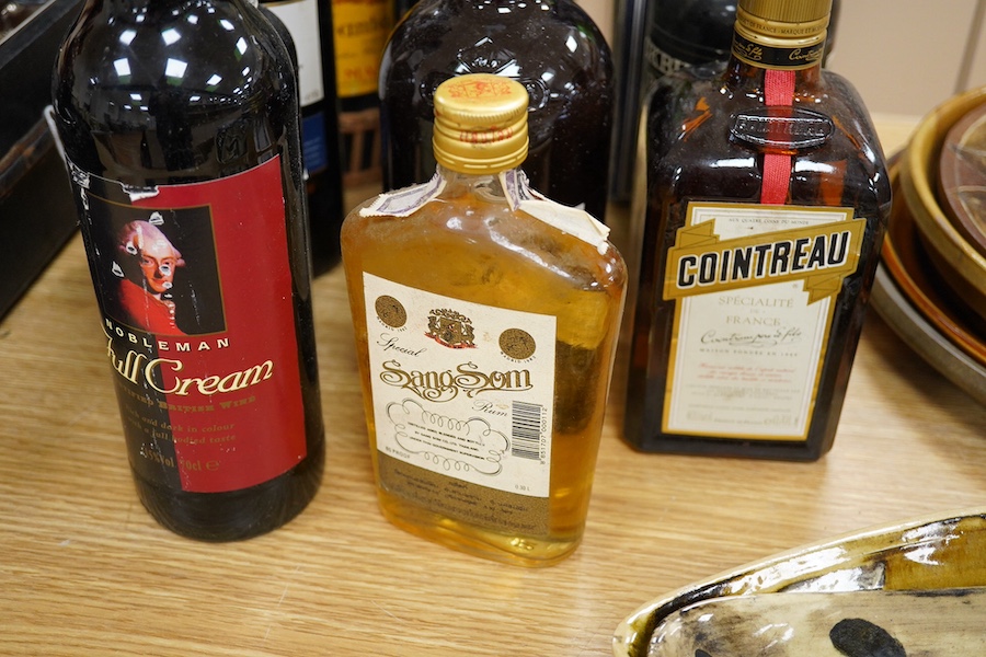 A collection of various alcoholic drinks to include port, rum, Madeira etc. Condition - fair, storage history unknown
